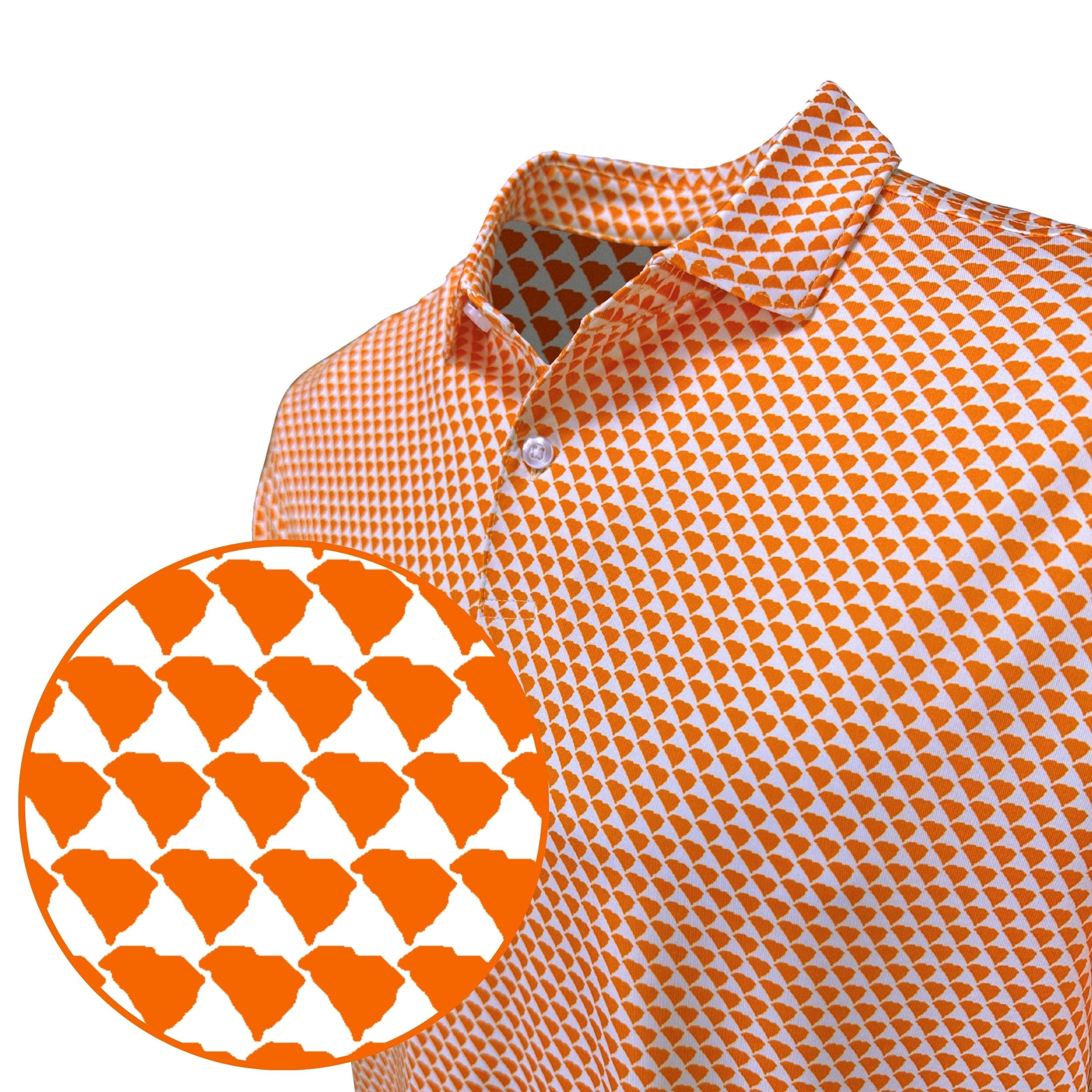 South Carolina Orange Print Polo